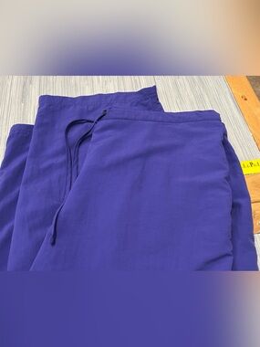 LL Bean Women's Supplex Nylon Capri Cropped Hiking Pants Size Large Purple